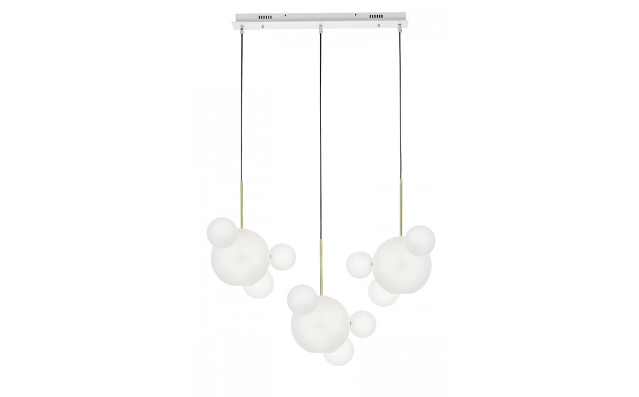 MOOSEE lampa wisząca CAPRI LINE 3 złota  / biała - 180 LED, aluminium, szkło