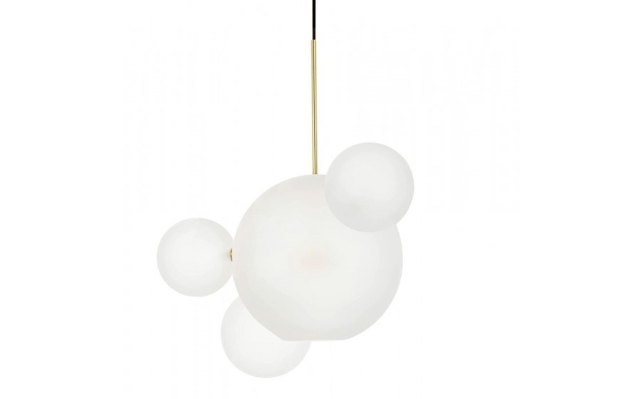 MOOSEE lampa wisząca CAPRI LINE 3 złota  / biała - 180 LED, aluminium, szkło