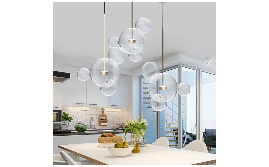 MOOSEE lampa wisząca CAPRI LINE 3 złota  - 180 LED, aluminium, szkło