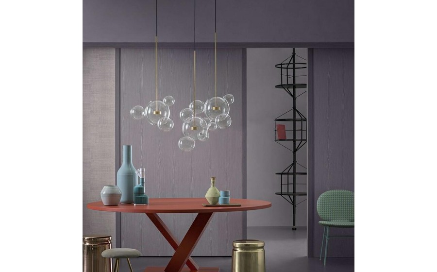 MOOSEE lampa wisząca CAPRI LINE 3 złota  - 180 LED, aluminium, szkło