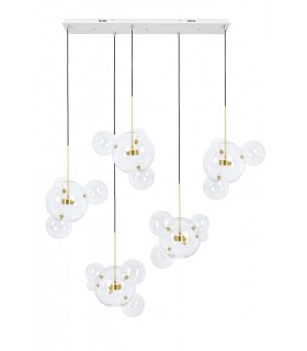 MOOSEE lampa wisząca CAPRI LINE 5 złota  - 300 LED, aluminium, szkło