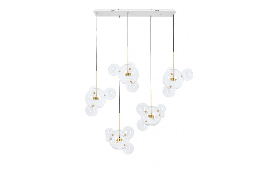MOOSEE lampa wisząca CAPRI LINE 5 złota  - 300 LED, aluminium, szkło