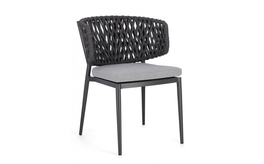 krzesło ogrodowe, aluminium, lina tetoron, poduszka akrylowa, NOELIA MOON,