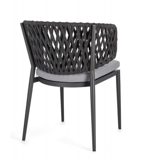 krzesło ogrodowe, aluminium, lina tetoron, poduszka akrylowa, NOELIA MOON,