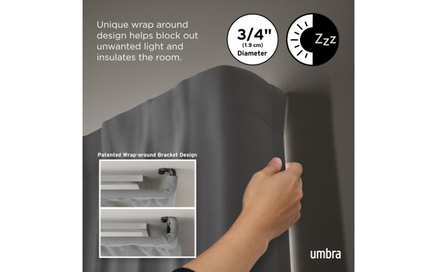 UMBRA karnisz TWILIGHT 168 - 365 cm  czarny mat