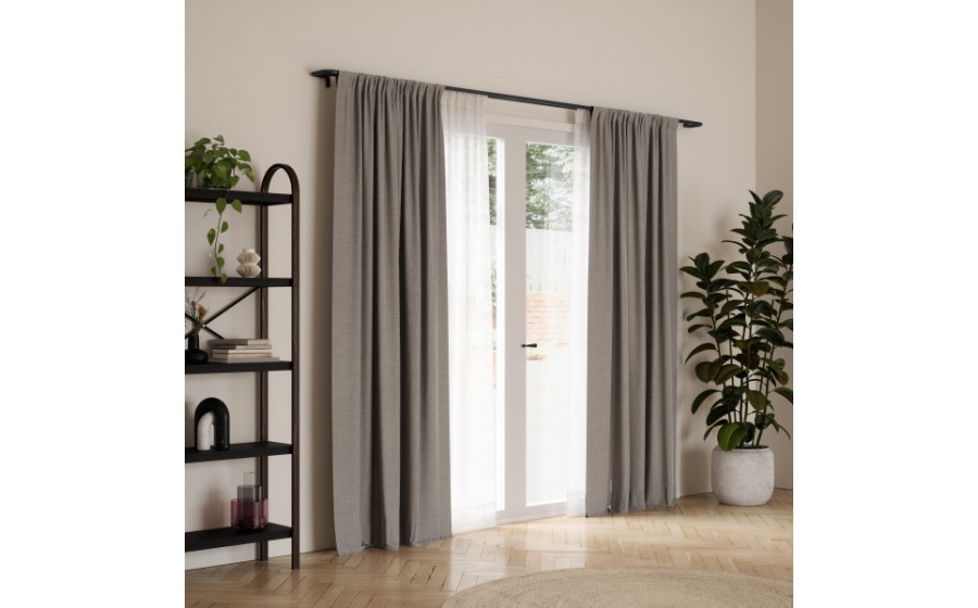 UMBRA karnisz TWILIGHT DOUBLE 76 - 213  cm czarny mat