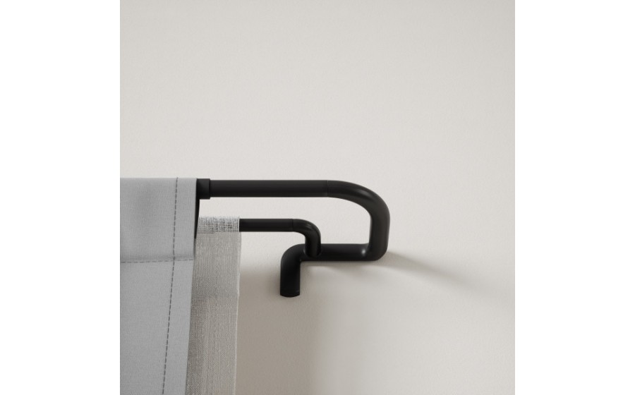 UMBRA karnisz TWILIGHT DOUBLE 76 - 213  cm czarny mat