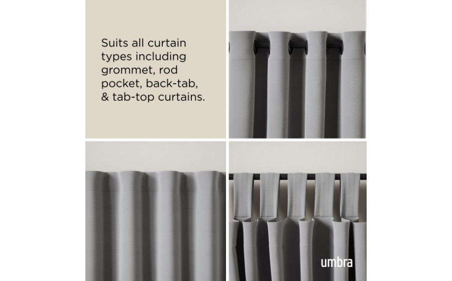 UMBRA karnisz TWILIGHT DOUBLE 76 - 213  cm czarny mat