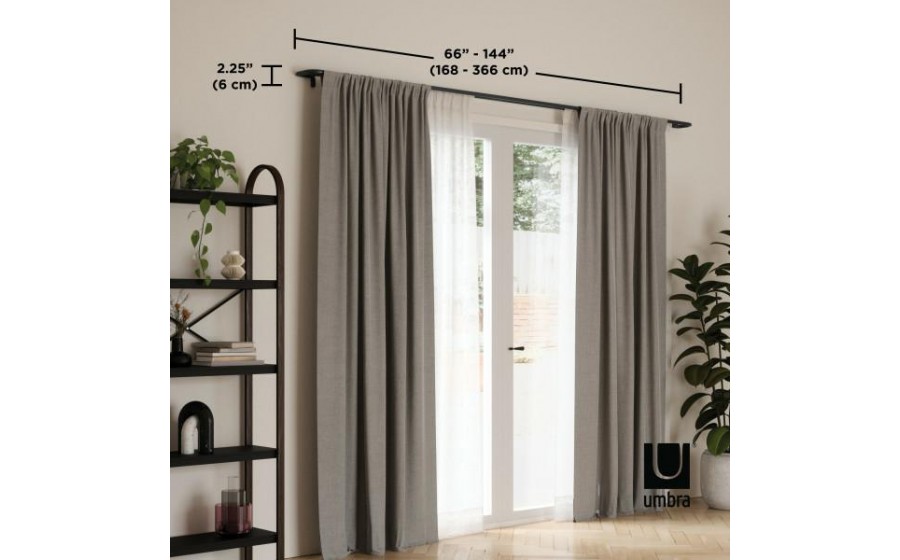 UMBRA karnisz TWILIGHT DOUBLE 168 - 365  cm czarny mat