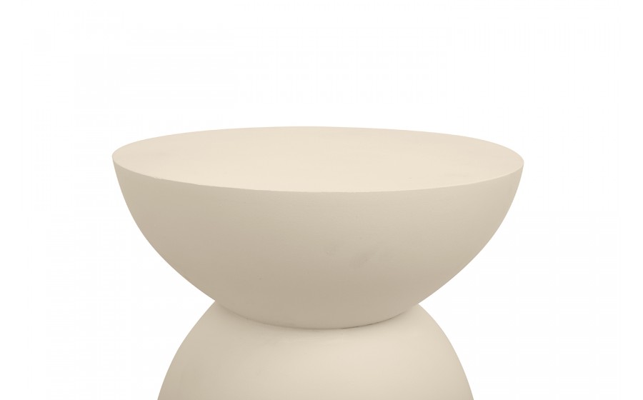stolik ARENE beżowy, MDF, minimalistyczny stolik, stolik pomocniczy, designerskie dodatki, kulista podstawa,