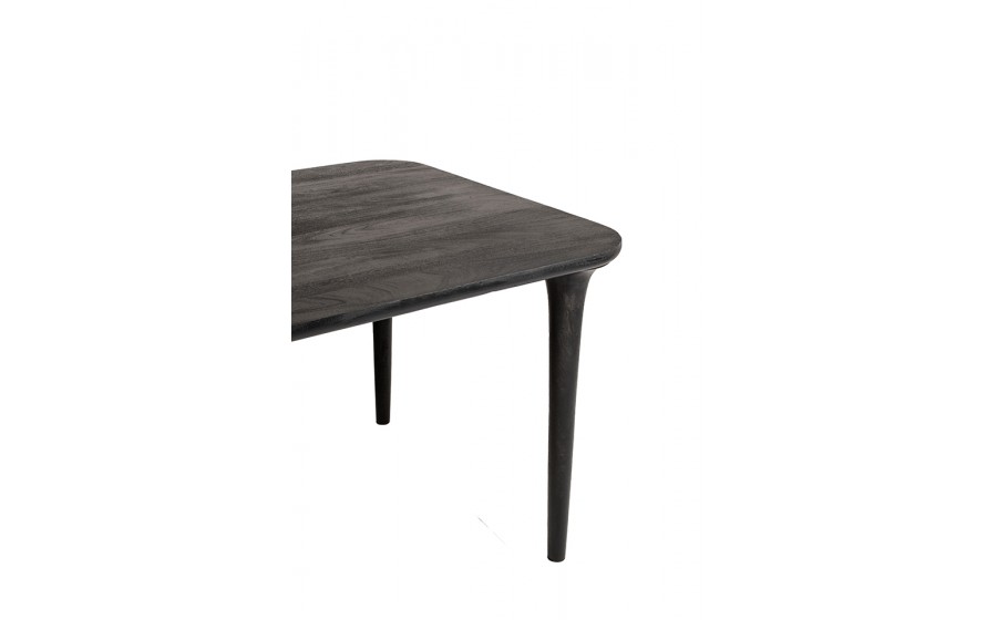 stół LAMINAR 200, drewno mango, stół czarny, stół jadalniany, minimalistyczny design, matowy stół,