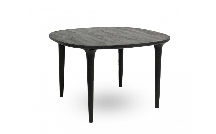stół Laminar 120, stół czarny drewno, stół jadalniany mango, minimalistyczny stół, stół z asymetrią, meble Laminar,