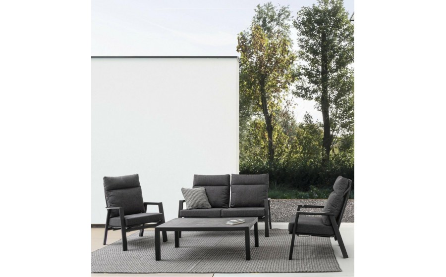 BIZZOTTO sofa 2-osobowa ogrodowa KLEDI  szara