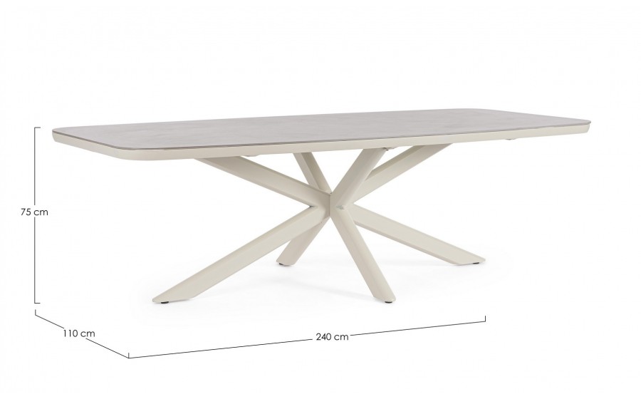 BIZZOTTO stół ogrodowy ISACCO PELICAN  240x110 beżowy