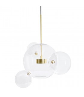 MOOSEE lampa wisząca CAPRI 4 złota - 60  LED, aluminium, szkło