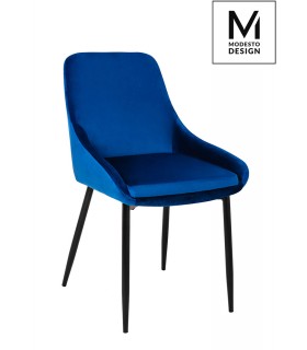 MODESTO krzesło CLOVER ciemny niebieski - welur, metal