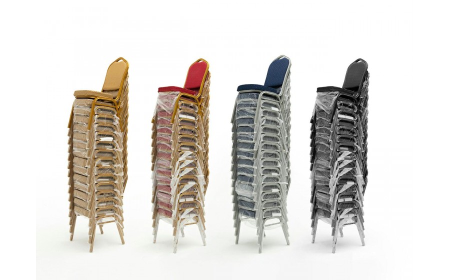 Krzesło bankietowe, konferencyjne HEROS czerwone, złote