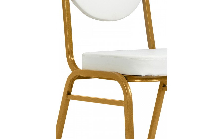 Krzesło bankietowe, konferencyjne HESTIA biały, złoty