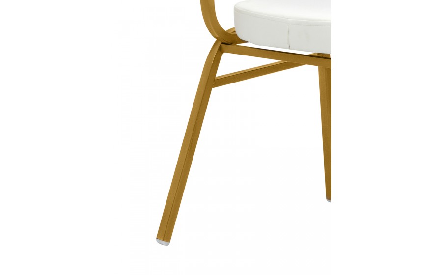 Krzesło bankietowe, konferencyjne HESTIA biały, złoty