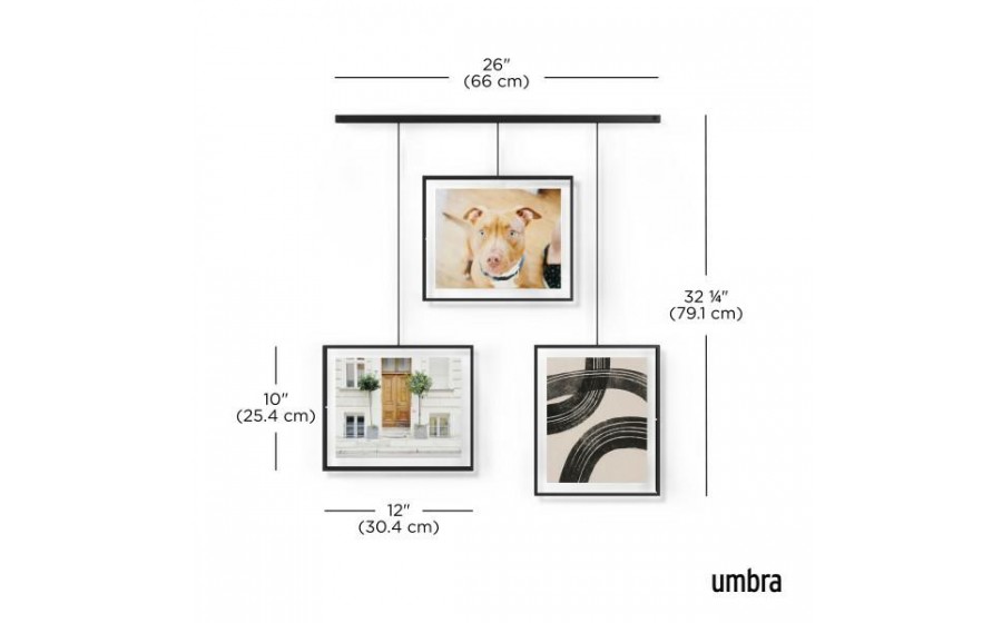 UMBRA zestaw 3 ramek do zdjęć EXHIBIT  8-10 cm - czarny