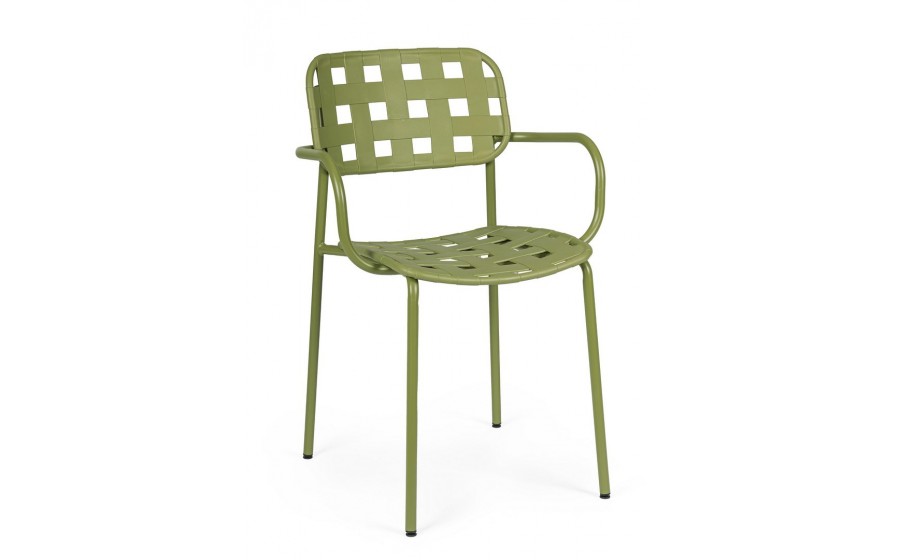 BIZZOTTO krzesło ogrodowe CLOVER ARM  zielone