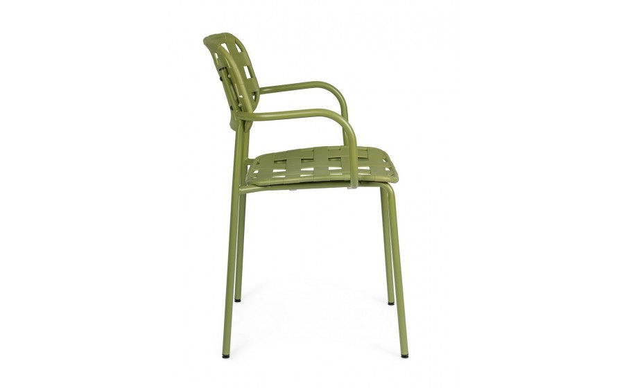 BIZZOTTO krzesło ogrodowe CLOVER ARM  zielone