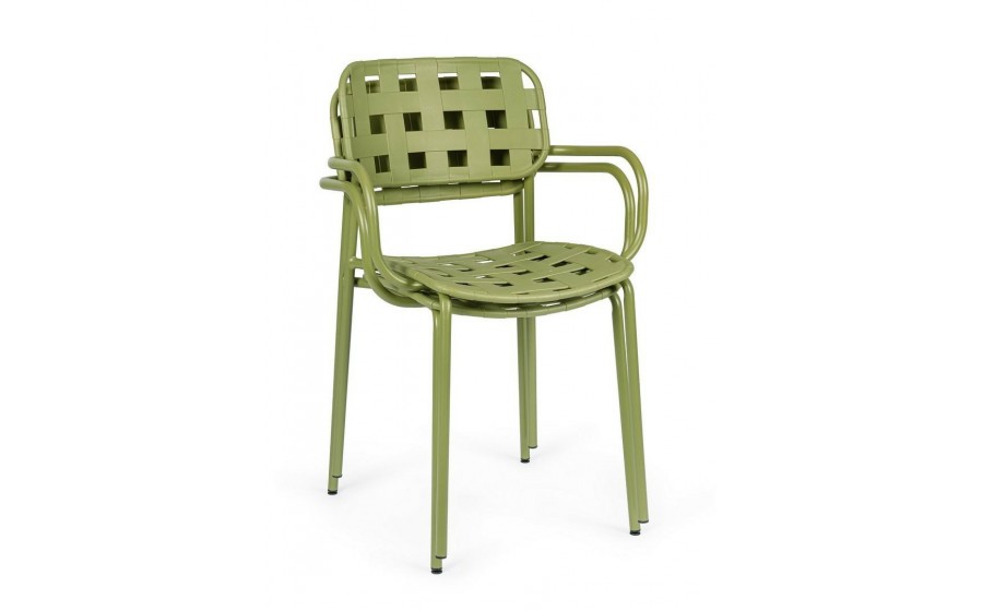 BIZZOTTO krzesło ogrodowe CLOVER ARM  zielone