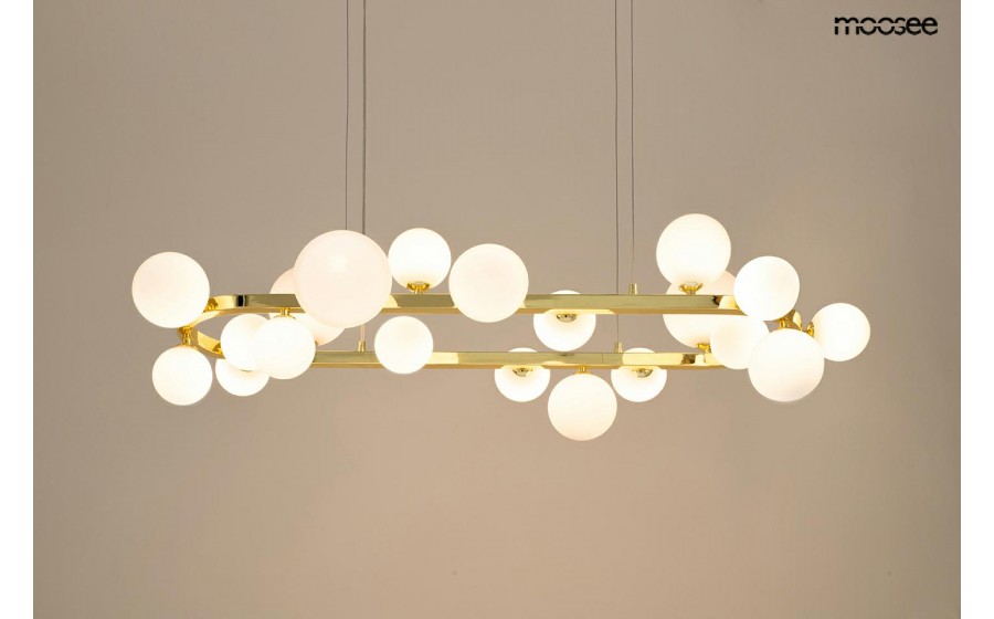 MOOSEE lampa wisząca ALURE OVAL 120  złota/mleczna