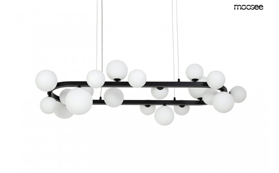 MOOSEE lampa wisząca ALURE OVAL 120  czarna/mleczna