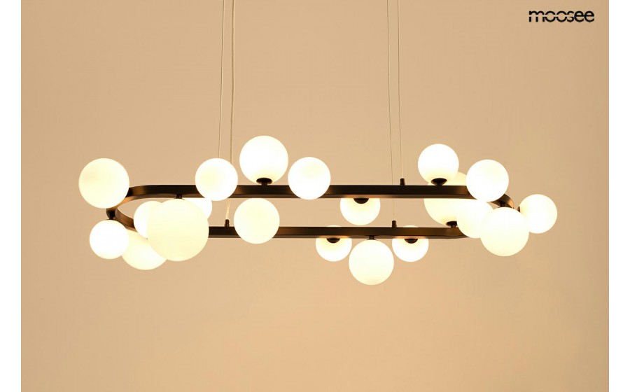 MOOSEE lampa wisząca ALURE OVAL 120  czarna/mleczna