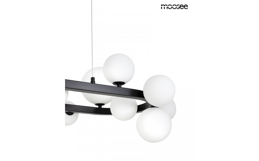 MOOSEE lampa wisząca ALURE OVAL 120  czarna/mleczna