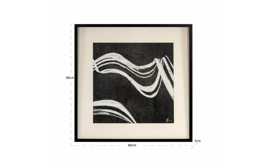 RICHMOND obraz JOZY 80x80 cm  biało-czarny