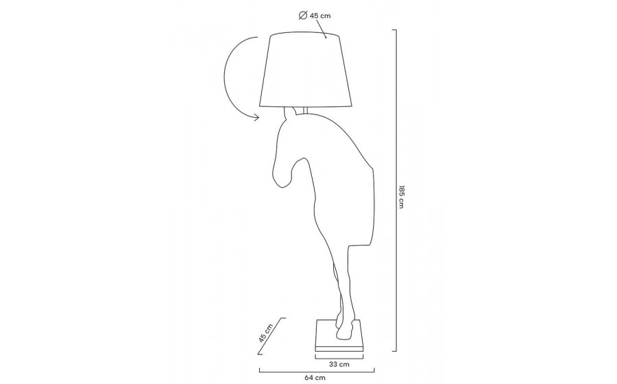 MOOSEE lampa podłogowa KOŃ HORSE STAND  M czarna - włókno szklane