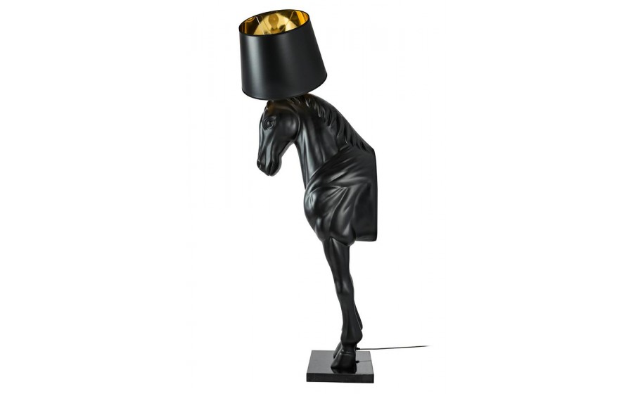 MOOSEE lampa podłogowa KOŃ HORSE STAND  M czarna - włókno szklane