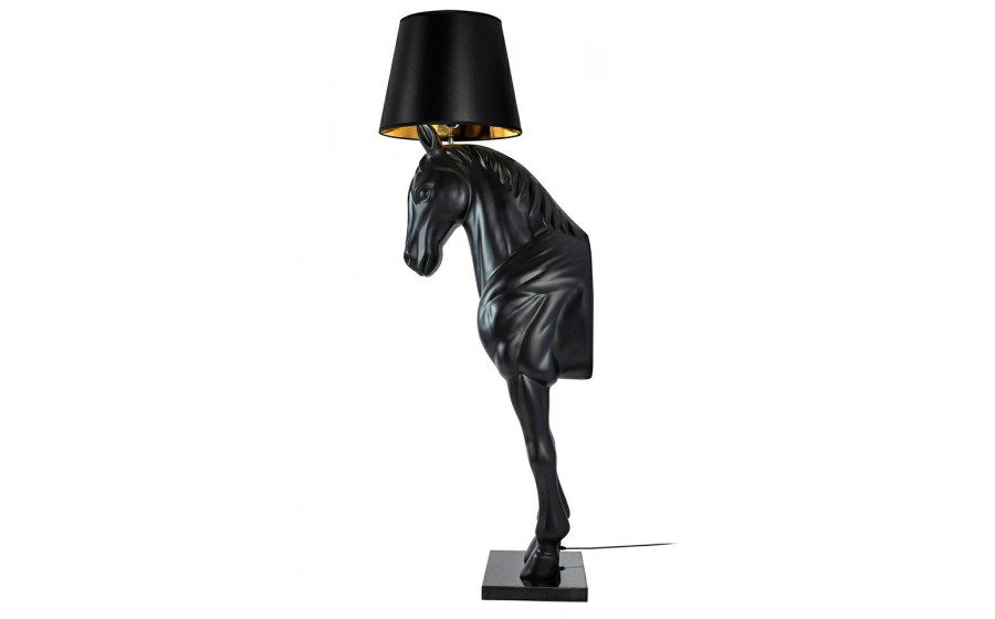 MOOSEE lampa podłogowa KOŃ HORSE STAND  M czarna - włókno szklane