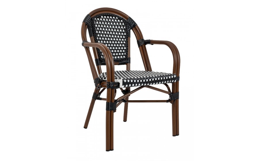 Expo Krzesło ogrodowe CAFE PARIS ARM brązowe rattan