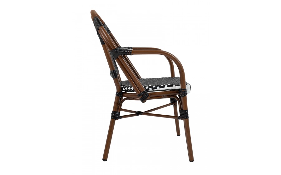 Expo Krzesło ogrodowe CAFE PARIS ARM brązowe rattan