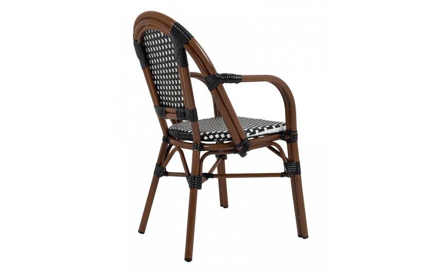 Expo Krzesło ogrodowe CAFE PARIS ARM brązowe rattan