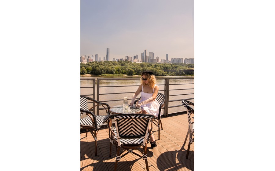 Expo Krzesło CAFE AZURE biały / czarny