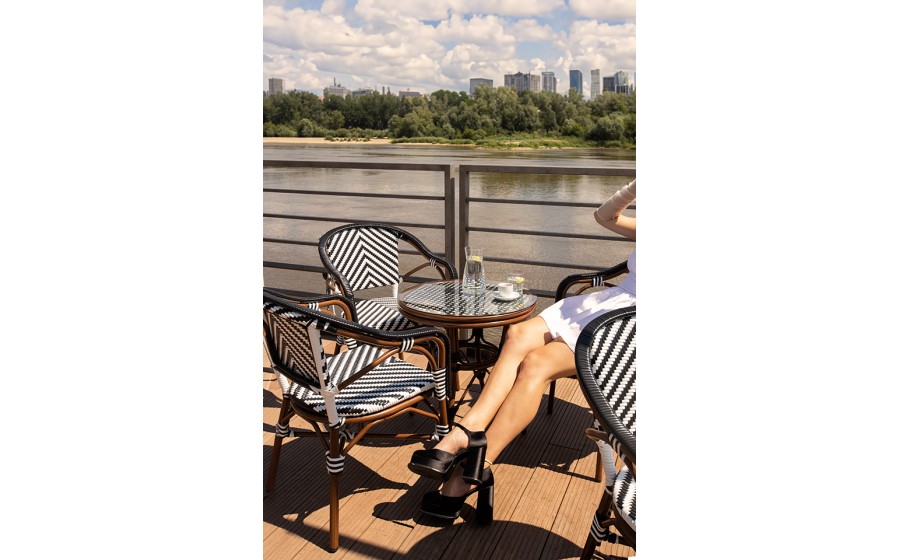 Expo Krzesło CAFE AZURE biały / czarny
