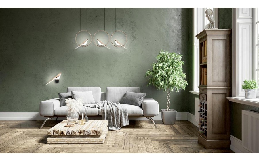 Expo MOOSEE lampa ścienna BIRD złota