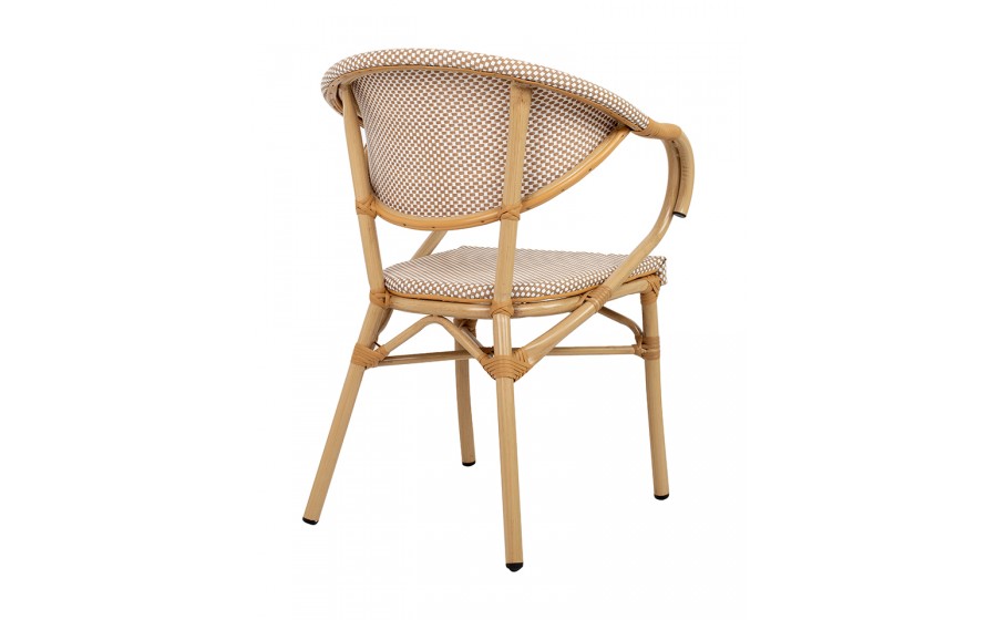 Expo Krzesło ogrodowe CAFE BISTRO PARIS ARM  jasnobrązowe rattan