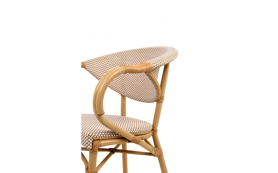 Expo Krzesło ogrodowe CAFE BISTRO PARIS ARM  jasnobrązowe rattan