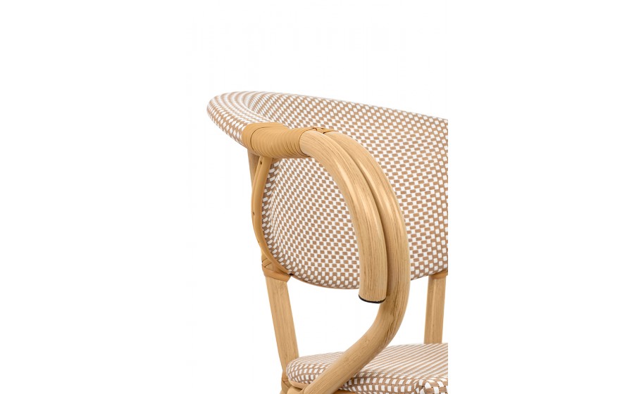 Expo Krzesło ogrodowe CAFE BISTRO PARIS ARM  jasnobrązowe rattan