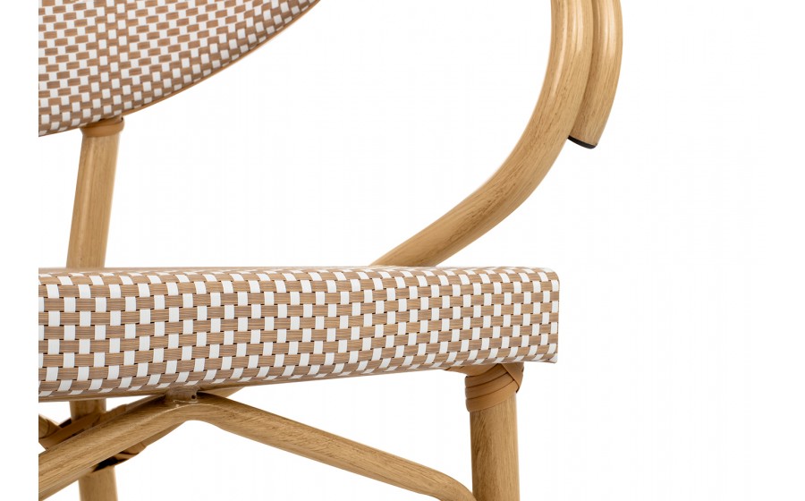 Expo Krzesło ogrodowe CAFE BISTRO PARIS ARM  jasnobrązowe rattan