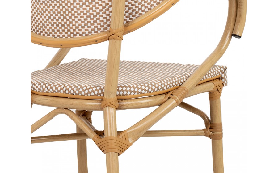 Expo Krzesło ogrodowe CAFE BISTRO PARIS ARM  jasnobrązowe rattan