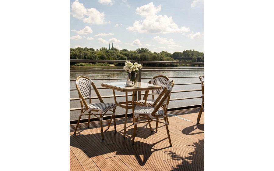 Expo Krzesło ogrodowe CAFE PARIS białe rattan