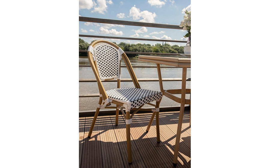 Expo Krzesło ogrodowe CAFE PARIS białe rattan