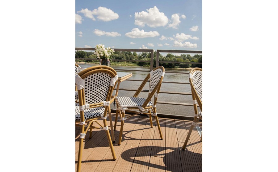 Expo Krzesło ogrodowe CAFE PARIS białe rattan
