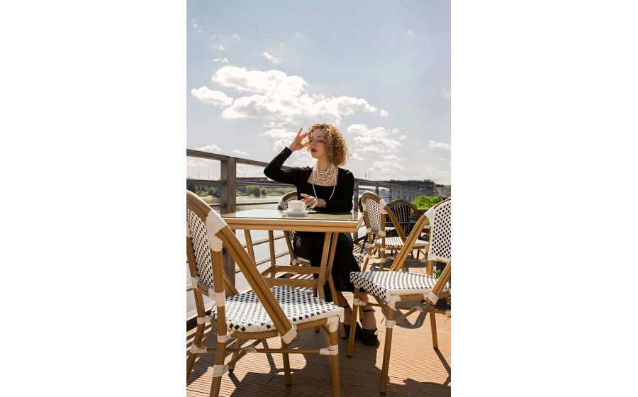 Expo Krzesło ogrodowe CAFE PARIS białe rattan